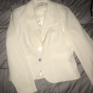 Cropped White Blazer